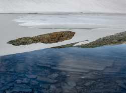 Mirror in alpine lake, Sweden