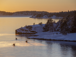 Winter kayaking, Stockholm archipelago
