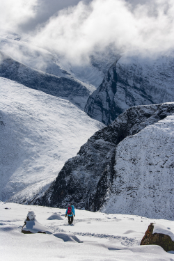 Climber on Kebnekaise, Sweden